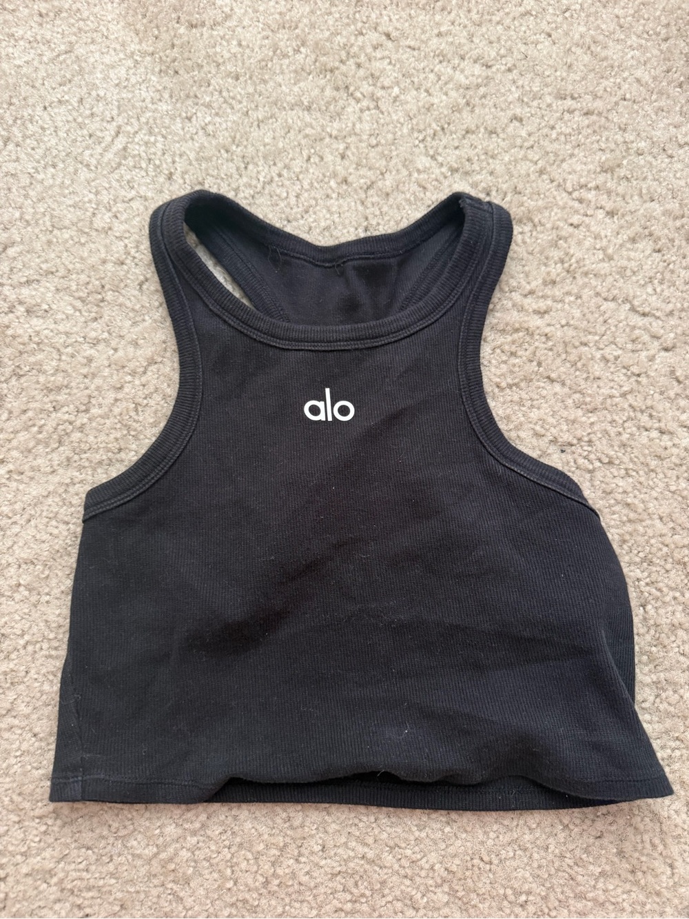 ALO Yoga Kids Black Racerback Cropped Tank